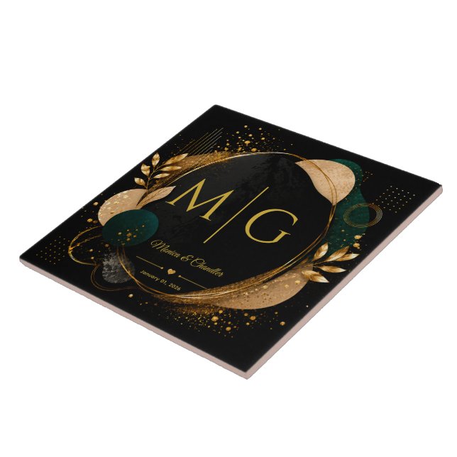 Azulejo de guión personalizado en marco abstracto  (Lado)