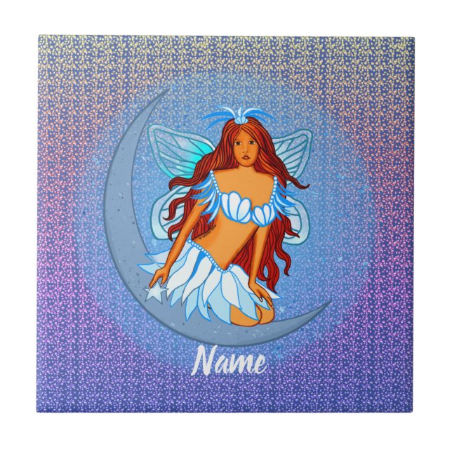 Azulejo de hada de Luna de Noche Azul (Frente)