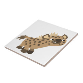 Azulejo de hiena de dibujos animados curiosos y li