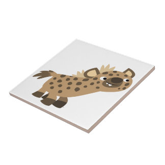 Azulejo de hiena de dibujos animados curiosos y li