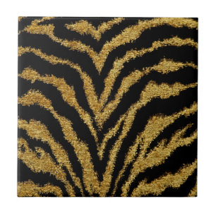 Azulejo de Impresión Leopardo Dorado Negro RAB Roc