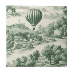 Azulejo de inodoro de globo aerostático del campo