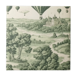 Azulejo de inodoro de globo aerostático del campo