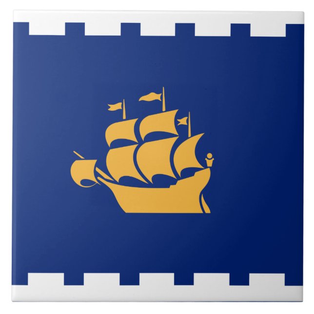 Azulejo de la bandera de la ciudad de Quebec (Frente)