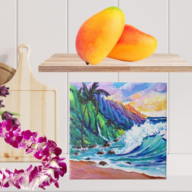 Azulejo de la costa Na Pali tropical hawaiana (Subido por el creador)