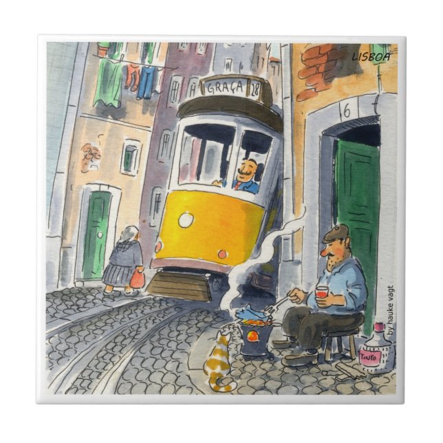 azulejo de Lisboa 01 de la teja de Lisboa (Frente)