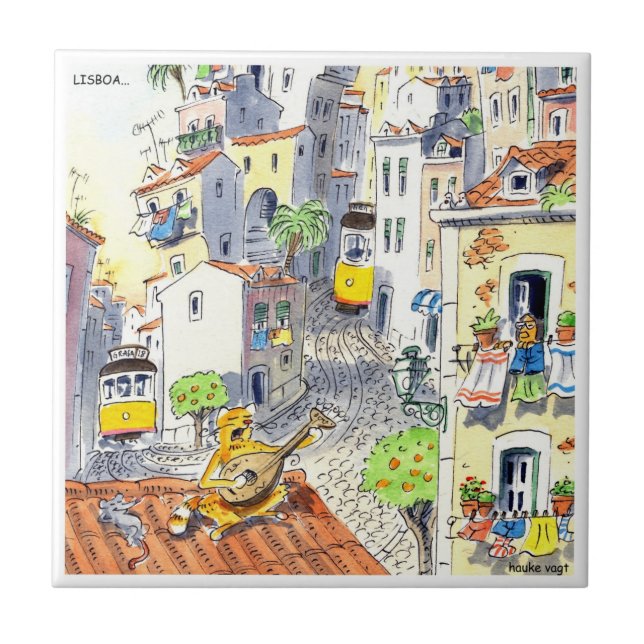 azulejo de Lisboa 02 de la teja de Lisboa (Frente)