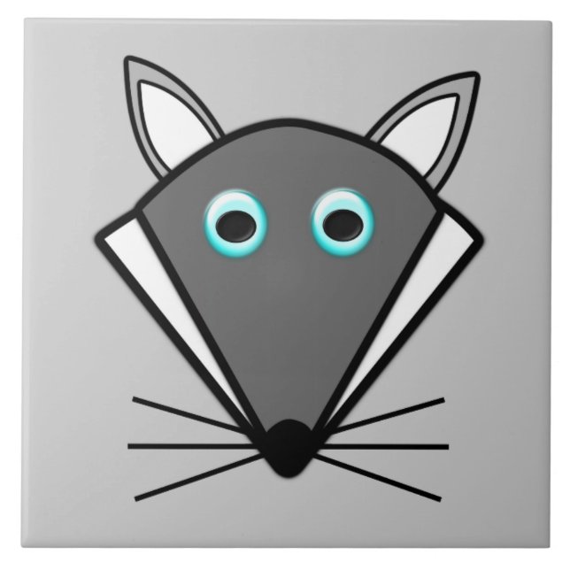 Azulejo de lobo de Halloween lindo (Frente)
