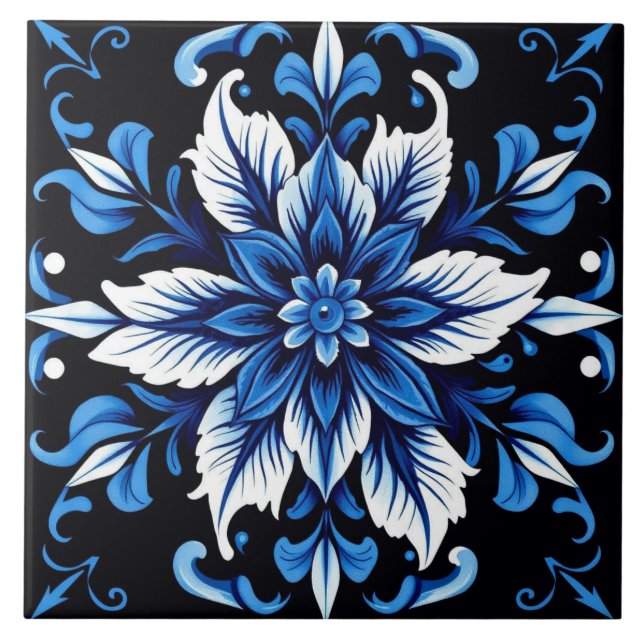 azulejo de mandala zafiro (Frente)