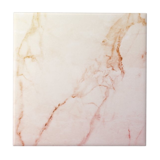 Azulejo de mármol de oro rosa elegante personaliza (Frente)