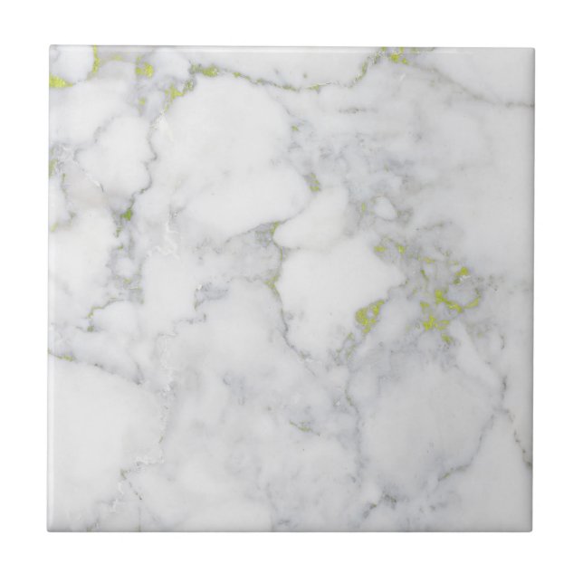 Azulejo de mármol personalizable con venas doradas (Frente)