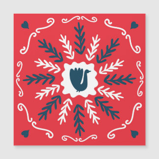 Azulejo de Navidad con Arte Doodle Folclórico