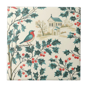 Azulejo de Navidad de invierno Iglesia