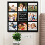 Azulejo De Núcleo De Espuma Personalizado 8 Espuma de Collage de fotos Peel &<br><div class="desc">Collage fotográfico personalizado de espuma texturada con una placa fotográfica de palo y cáscara. Cuenta con 8 fotos de familia, mascotas, recuerdos, eventos, tu fotografía, etc. y además personalizado con un simple mensaje, nombre familiar y año puesto contra un fondo negro. Los colores del fondo y del texto se pueden...</div>