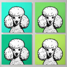 Poodle De Arte Pop En Tonos Verdes
