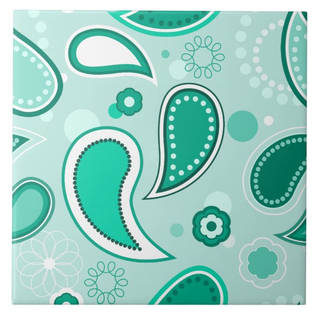 azulejo de paisley verde (Frente)