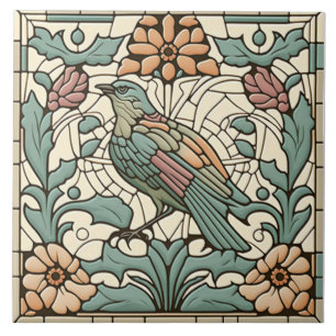 Azulejo de pájaro Art Nouveau