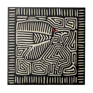 Azulejo de pájaro negro indio Kuna