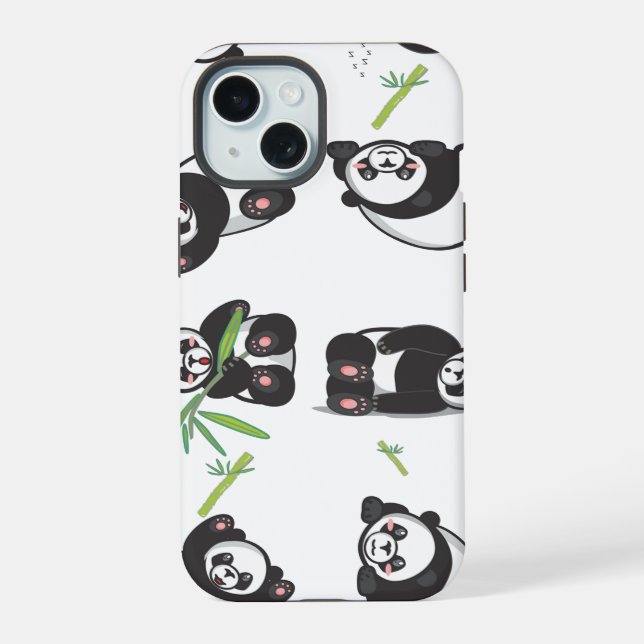 azulejo de panda patrón lindo azul (Reverso )