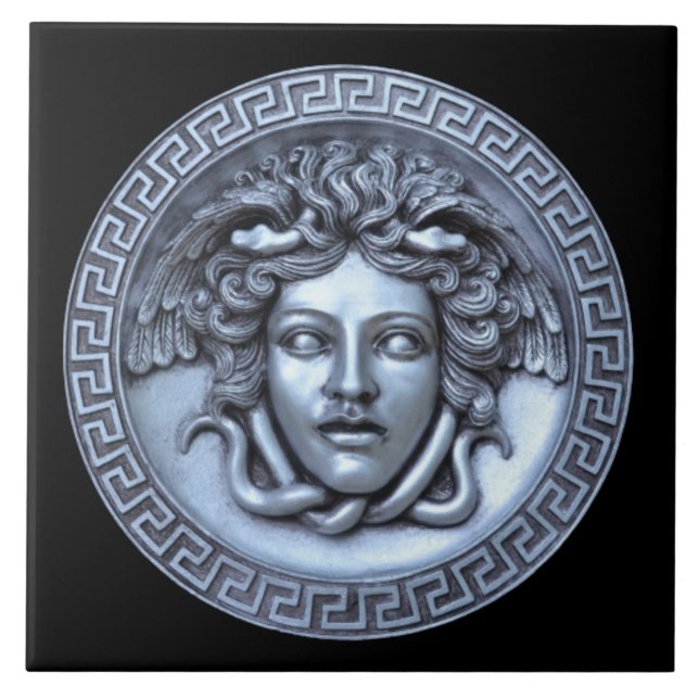 Azulejo de pared Medusa de plata (Frente)