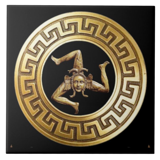 Azulejo de pared Sicilia Trinacria (Frente)