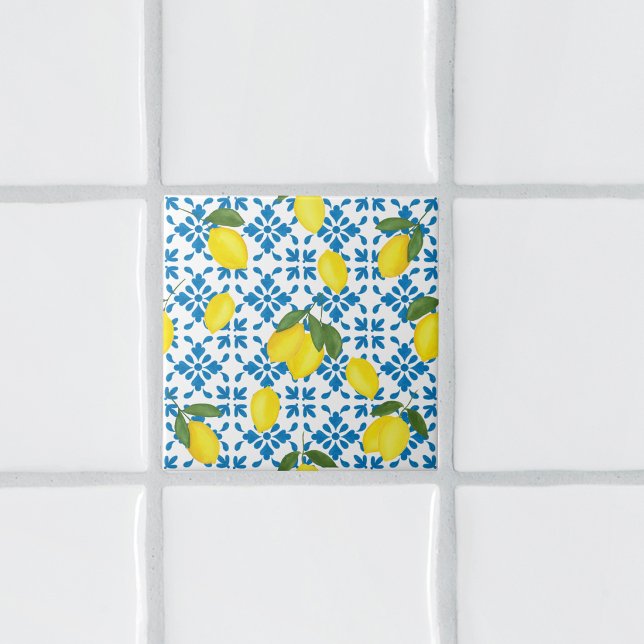 Azulejo de patrón de limón country francés azul ac (Subido por el creador)
