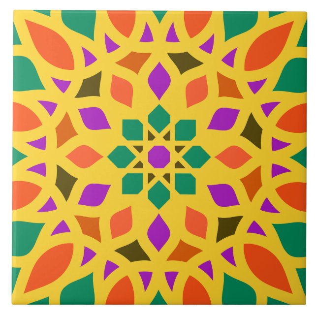 azulejo de patrón geométrico islámico para mezquit (Frente)
