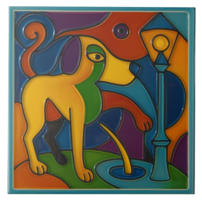 Azulejo de Perro Orinando (Frente)
