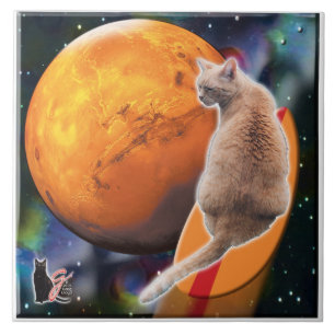 Azulejo de Pimiento Chili Star Surfer-Gata