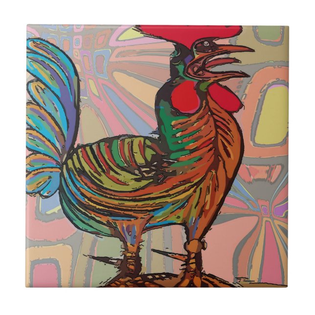 Azulejo de pollo multicolor (Frente)