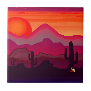 Azulejo de puesta de sol del desierto