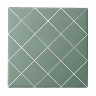 Azulejo de rejilla de diamante delgado verde salvi