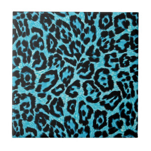 Azulejo de Rockabilly RAB Estampado de Leopardo Az