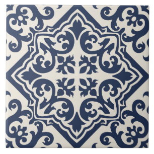 Azulejo de Rollo Andaluz Azul Marino