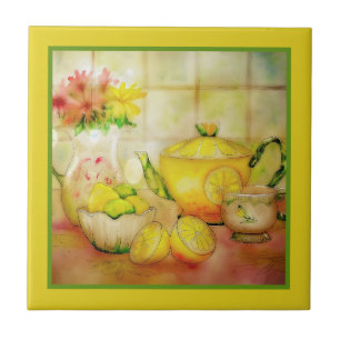 Azulejo de té con limón
