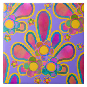 Azulejo Decadent Guilent Retro Watercolor Ploomf Twilight