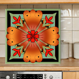 Azulejo Deco cocina artística floral o mosaico en el baño