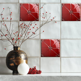 Azulejo Deco de arte rojo