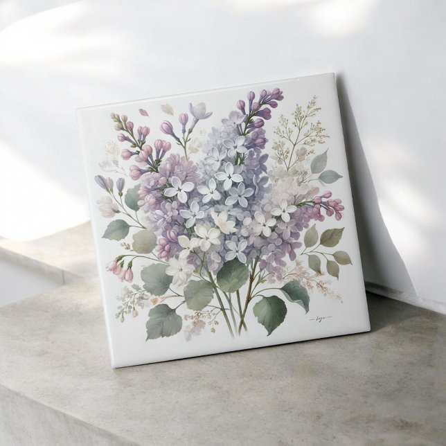 Azulejo Deco de primavera elegante floral floral lilac fra (Subido por el creador)