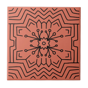 Azulejo Deco rojo de Terracota