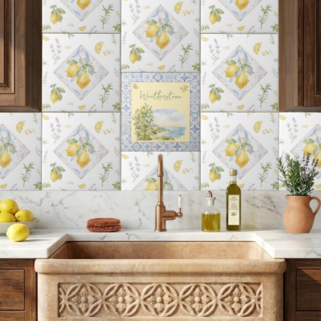 Azulejo Decor con Acuarela de la Costa Italiana (Subido por el creador)