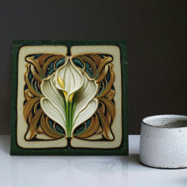 Azulejo Decoración Art Deco Lilly Pared Estilo Art Nouveau