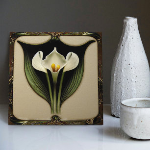 Azulejo Decoración Art Deco Lilly Pared Estilo Art Nouveau