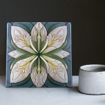 Azulejo Decoración Art Nouveau Azul Verde Art Deco Floral<br><div class="desc">¡Bienvenidos a CreaTile! Aquí encontrará diseños de baldosas hechos a mano que he hecho personalmente artesanalmente y vintage baldosas de barro cerámico y porcelana, ya sean manchadas o naturales. Me encanta diseñar productos de cerámica y azulejos, con la esperanza de darte una manera de transformar tu hogar en algo que...</div>