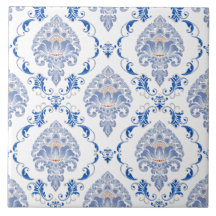 Decoración clásica victoriana en blanco azul