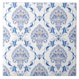 Azulejo Decoración clásica victoriana en blanco azul