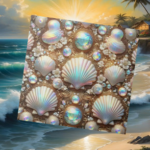 Azulejo Decoración Costera de Lujo Diamantes y Conchas d
