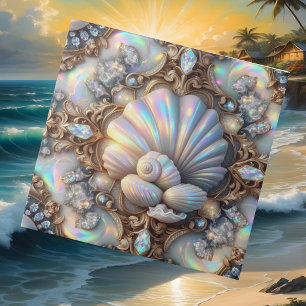 Azulejo Decoración Costera de Lujo   Diamantes y Conchas M