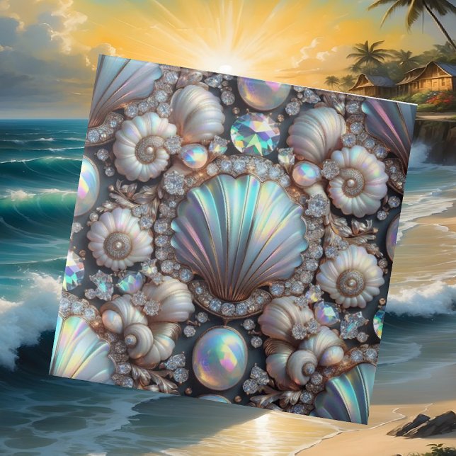 Azulejo Decoración Costera de Lujo | Diamantes y Conchas M (Subido por el creador)