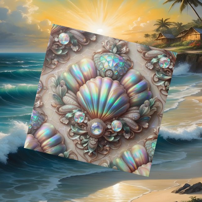 Azulejo Decoración Costera de Lujo | Diamantes y Conchas M (Subido por el creador)
